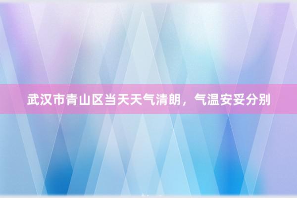 武汉市青山区当天天气清朗，气温安妥分别